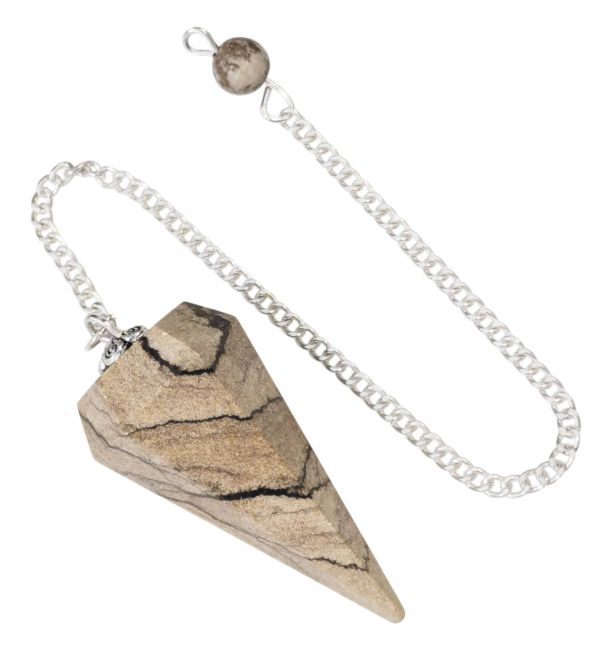 Pêndulo Jaspe Cónico Paisagem 6 faces