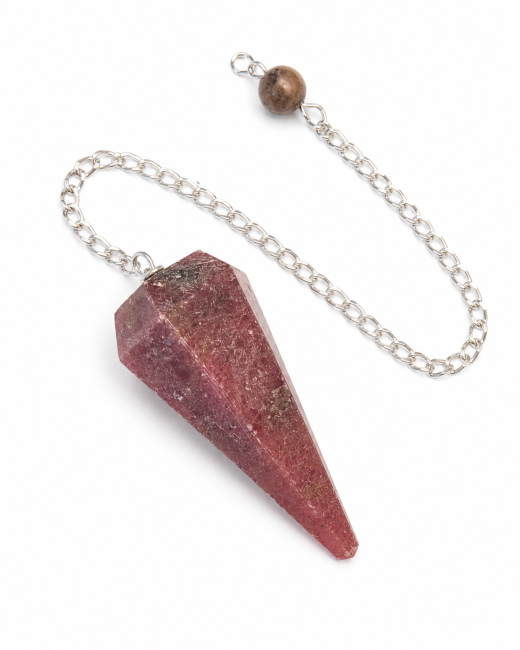Pêndulo Rhodonite cónico 6 faces
