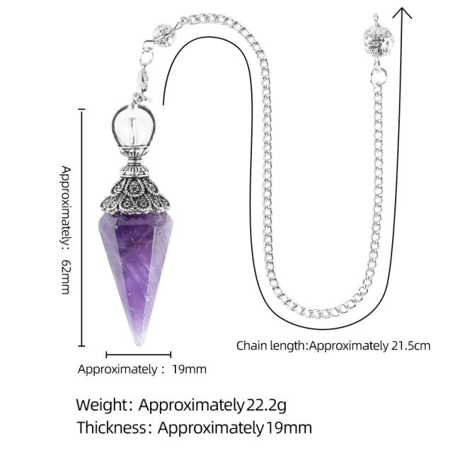 incenso em Pêndulo de Ametista 6 faces e Metal|pt