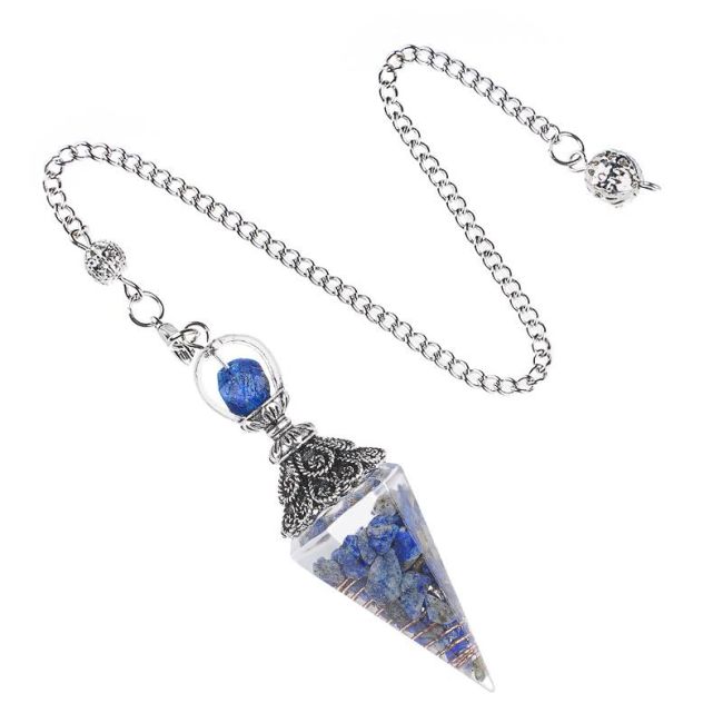 Pêndulo Orgonite Lapis Lazuli 6 faces