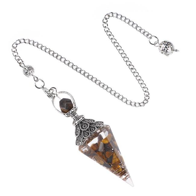 Pêndulo Orgonite Olho de Tigre 6 faces