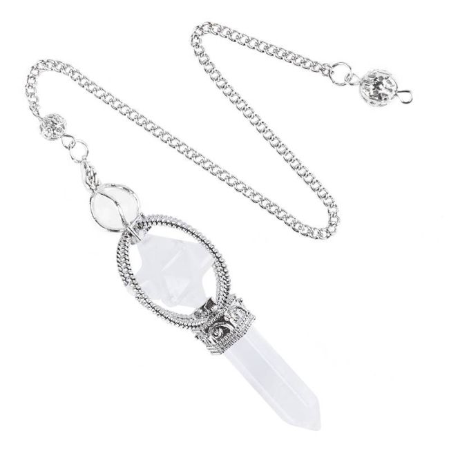 incenso em Pêndulo de cristal de rocha Merkaba de 6 lados