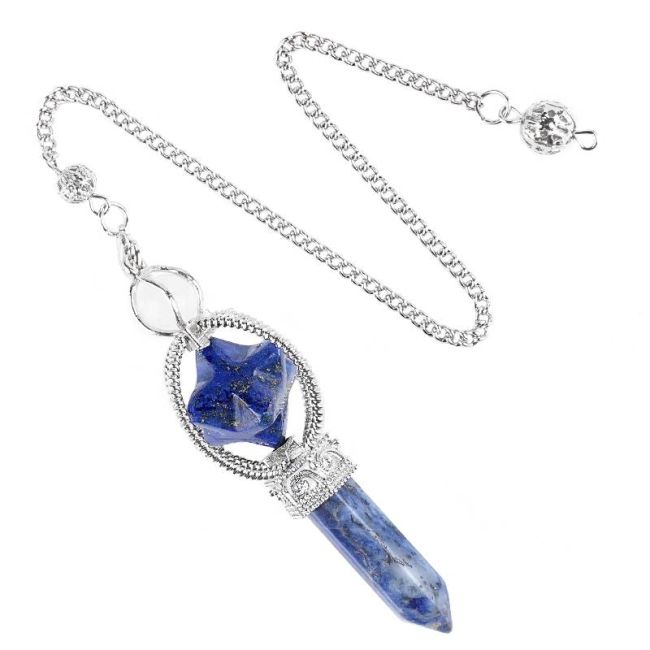 incenso em Pêndulo Merkaba Lapis Lazuli 6 faces