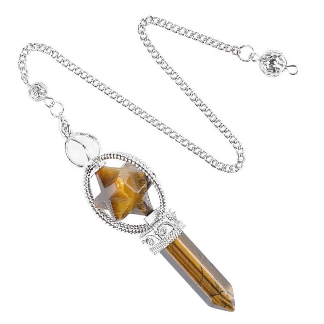 incenso em Pêndulo Merkaba Olho de Tigre, 6 faces