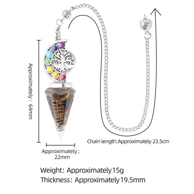 incenso em Pêndulo de orgonite de cornalina, Árvore da Vida, 7 chakras, 6 faces|pt