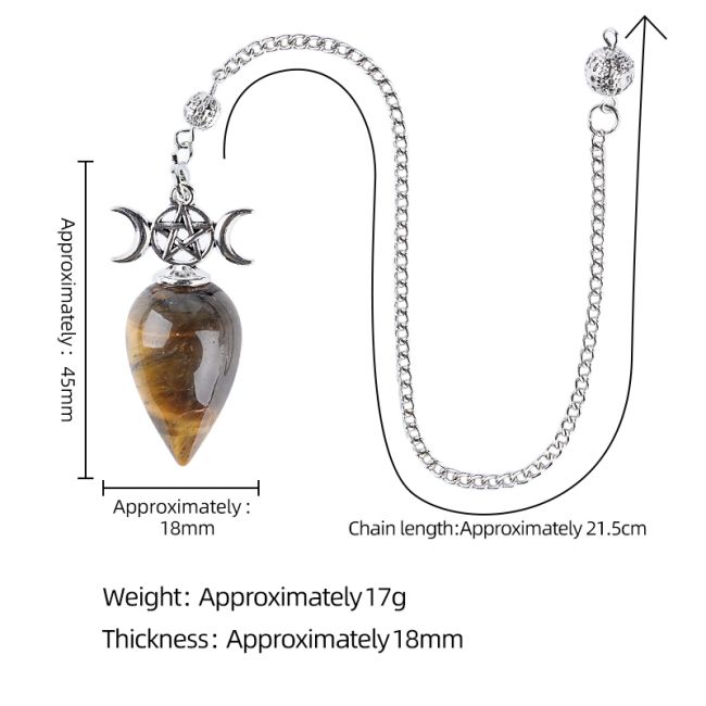 incenso em Pêndulo de adivinhação Pentáculo Lua Tripla Cristal de Rocha|pt
