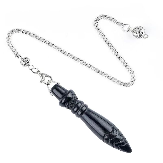 Pêndulo de Thoth de Obsidiana Negra