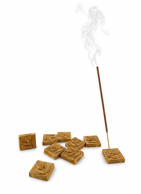 incenso em Porta-incenso de terracota com estampa (10 unidades)