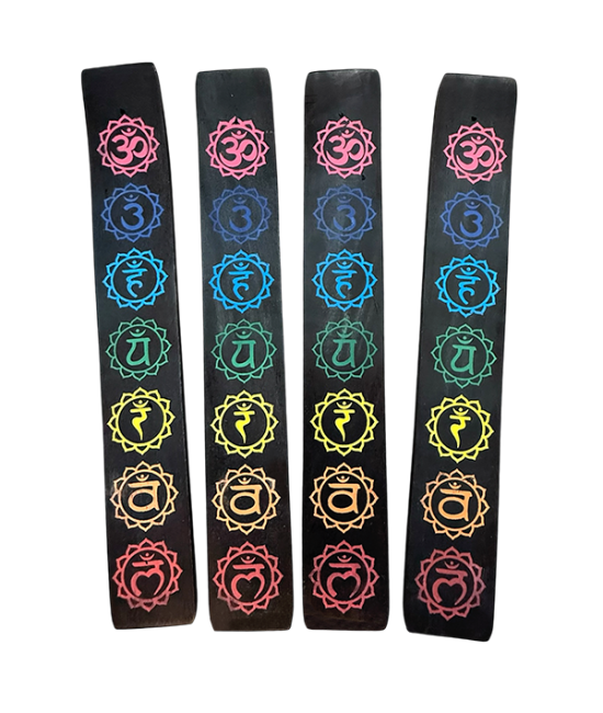 Porta-incenso de madeira ski 7 Chakras x10