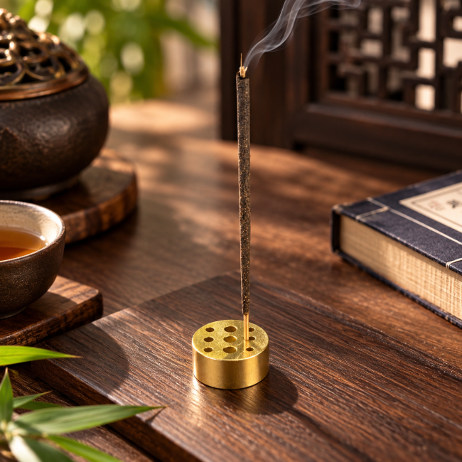 incenso em Porta-incenso dourado com 9 orifícios – Conjunto de 5|pt