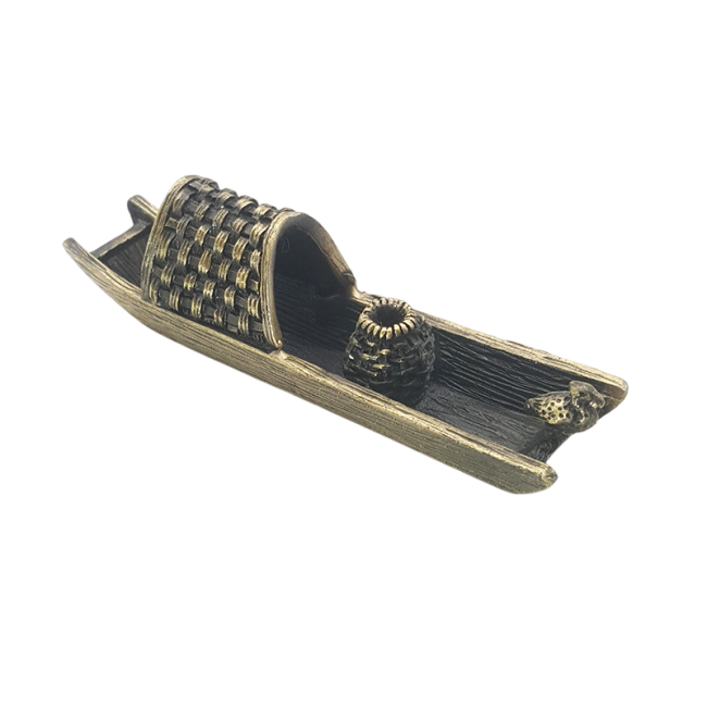Incensário de metal Bateau em bronze 9,5 cm