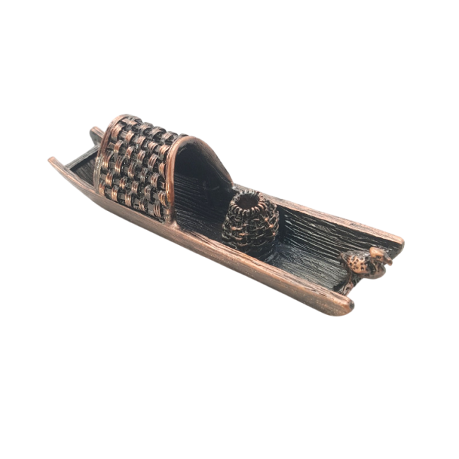 Porta-incensos de metal banhado a cobre 9,5 cm