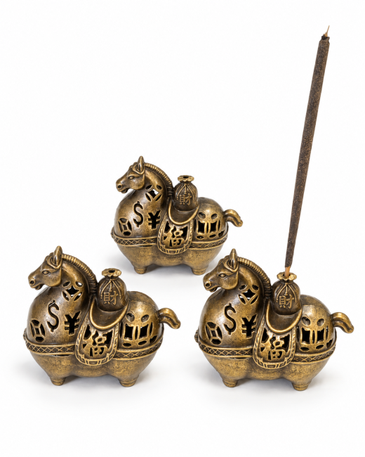 incenso em Porta-incenso cavalo 5,3 cm – Lote de 3