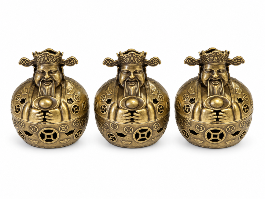 incenso em Queimador de incenso Deus da Riqueza 4 cm – Lote de 3