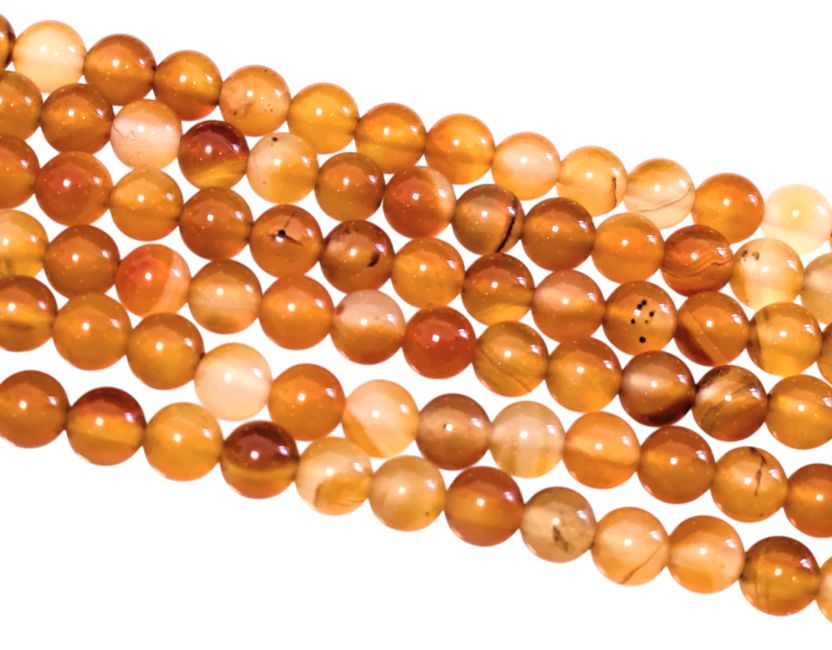 Contas de Carnelian 6mm em arame 40cm