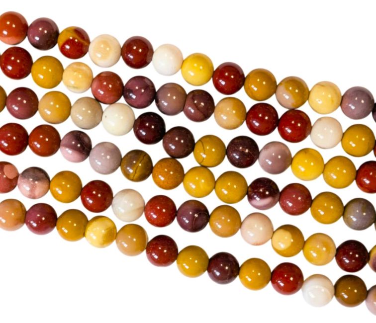 Contas Jasper Mokaite 8mm em fio 40cm