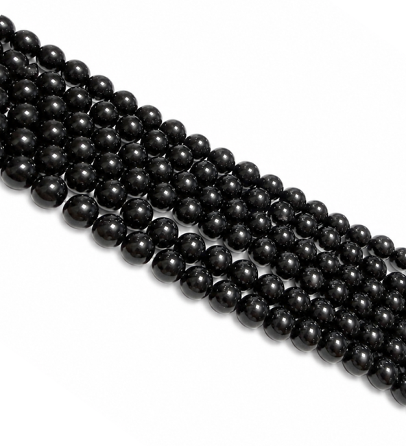 incenso em Fio de Contas Redondas de Obsidiana Negra A 6mm