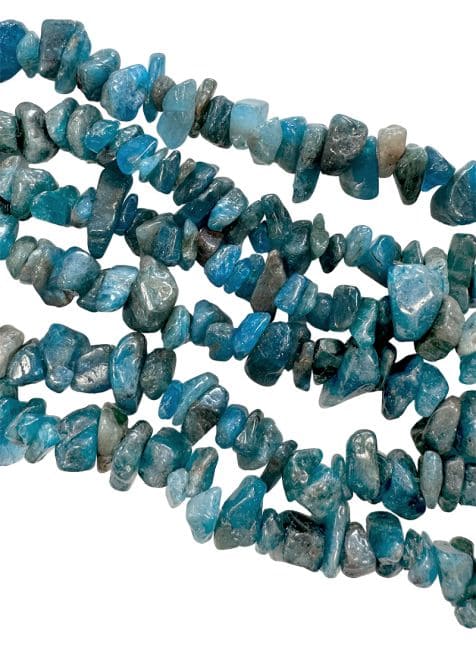 incenso em Lascas de Apatite A azul 3-8mm em arame 80cm