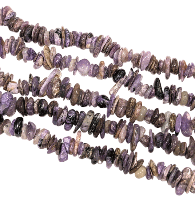 incenso em Charoite AA em lascas 5-8mm em fio 40cm