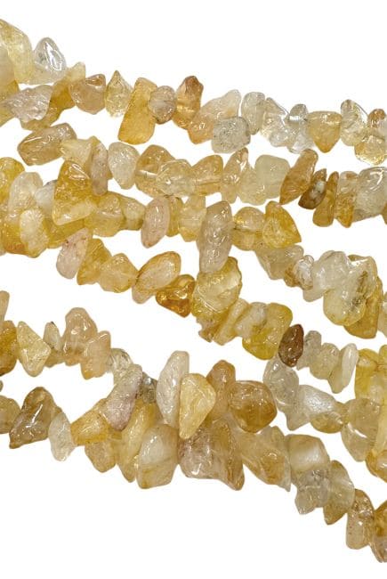 incenso em Citrino Natural A com pérolas de 5-8mm em arame 80cm