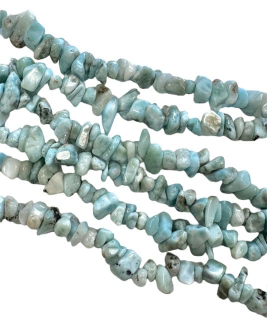 incenso em Larimar A com lascas de 5-8mm em arame 80cm
