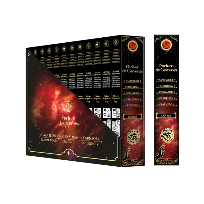Incenso Smudge Stick Parfum de Gemmes Sândalo e Cornalina 20g