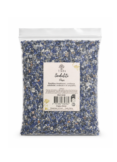 incenso em Chips de Sodalita Natural A 3-5mm 500g