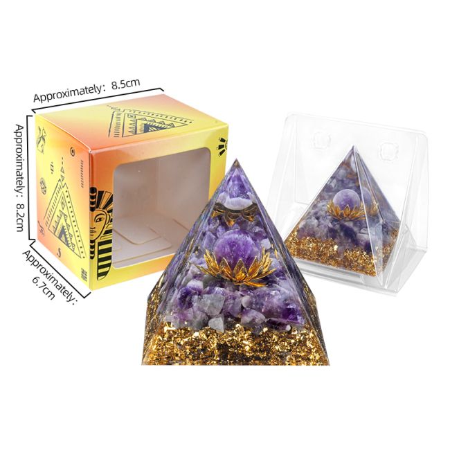 incenso em Pirâmide de Orgonite Ametista Lótus|pt