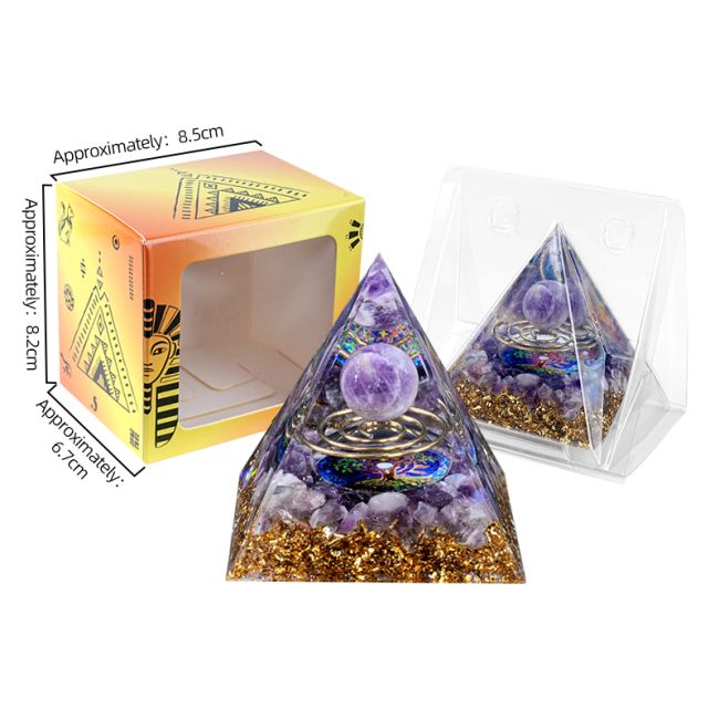 incenso em Pirâmide de Orgonite, Árvore da Vida de Ametista e Espiral|pt