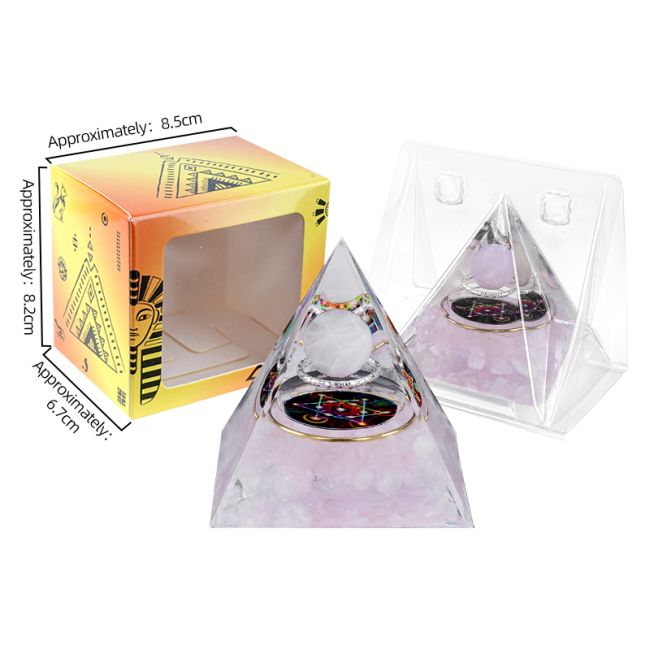 incenso em Pirâmide de Orgonite Quartzo Rosa Metatron|pt