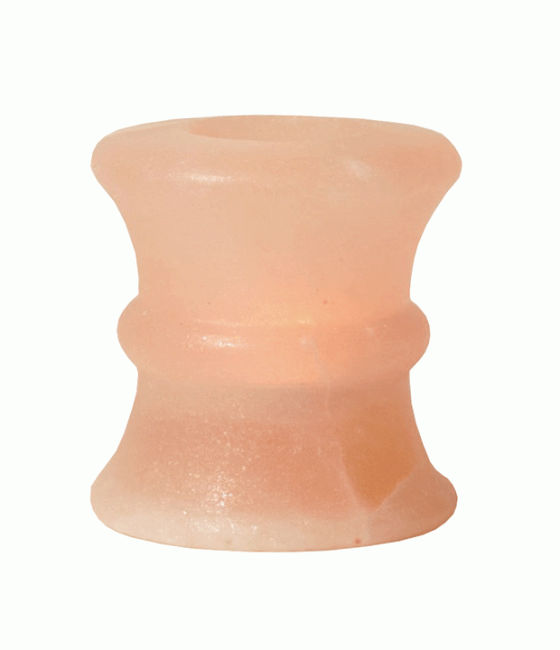 Porta-velas de cristal de sal natural Yoyo 450g