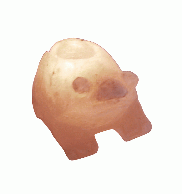 Castiçal em forma de sapo com cristal de sal natural 700g