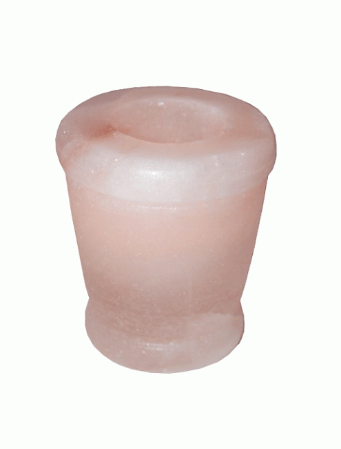 Vaso porta-velas de cristal de sal natural 1kg