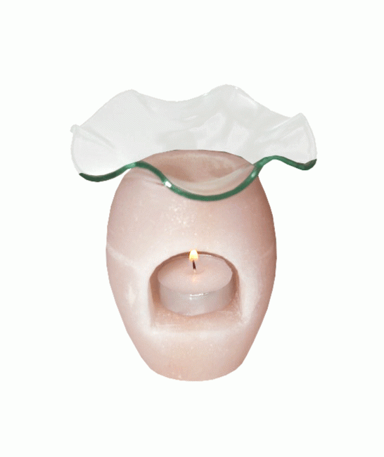 Incensário redondo de cristal de sal natural, 1kg