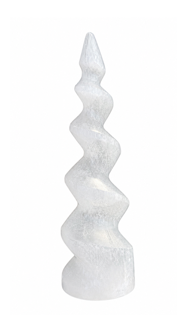 Torre Espiral em Selenite 14cm 200g