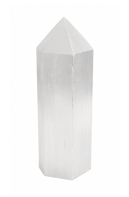 Torre Hexagonal em Selenite 12cm 350g