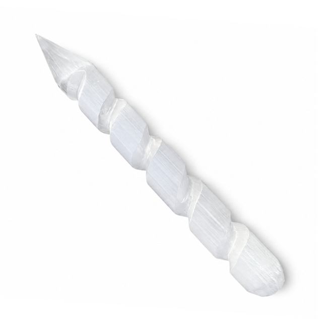 Bastão de Massagem Espiral em Selenite 15cm 70g