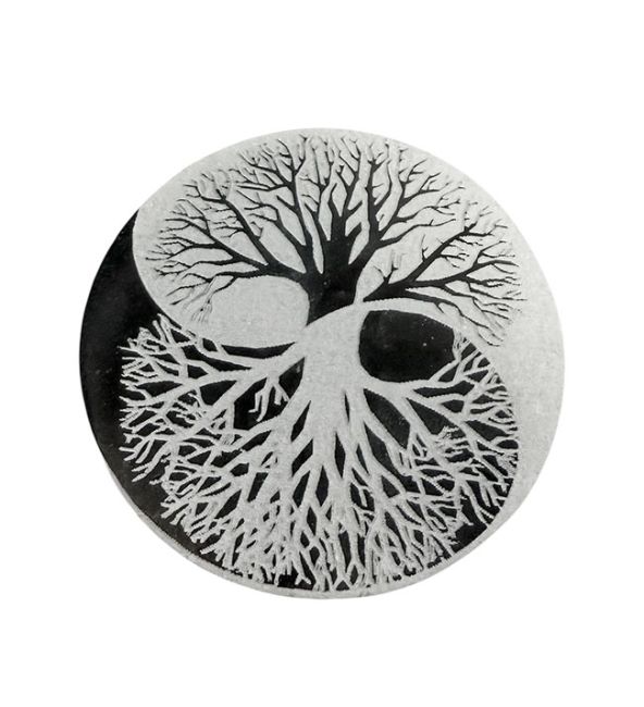 incenso em Suporte circular Yin Yang de selenita, 8 cm, 130 g|pt