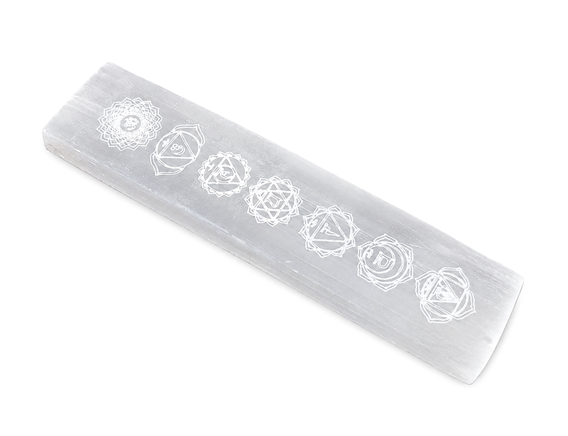 Régua de chakra de selenita, 15 cm, 100 g