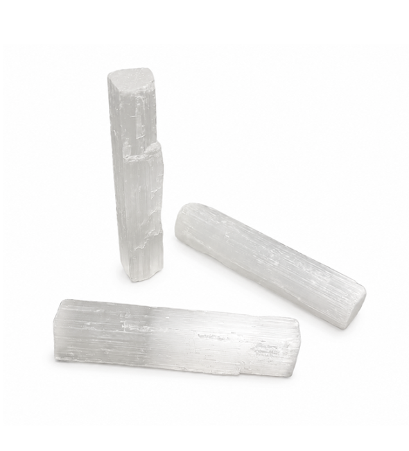 Bastões de Selenite Bruta x7 10cm 70g