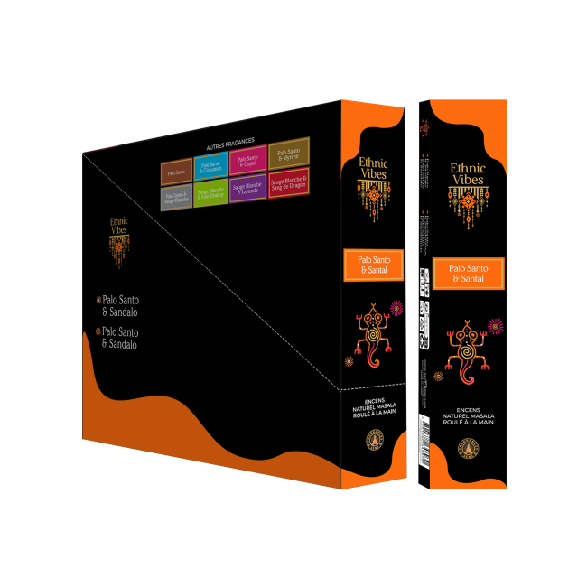 Fragrâncias e Sens Incenso Étnico Vibes Palo Santo e Sândalo Masala 15g