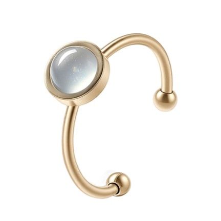 incenso em Anel de água-marinha – aço inoxidável banhado a ouro