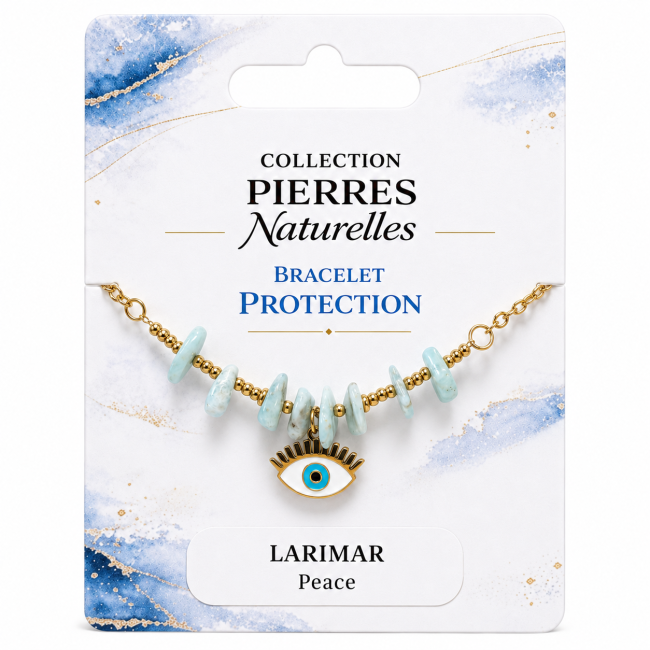 incenso em Pulseira de Larimar AA para Proteção contra Mau Olhado
