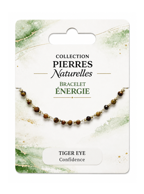 incenso em Pulseira Energética Olho de Tigre – Contas Douradas