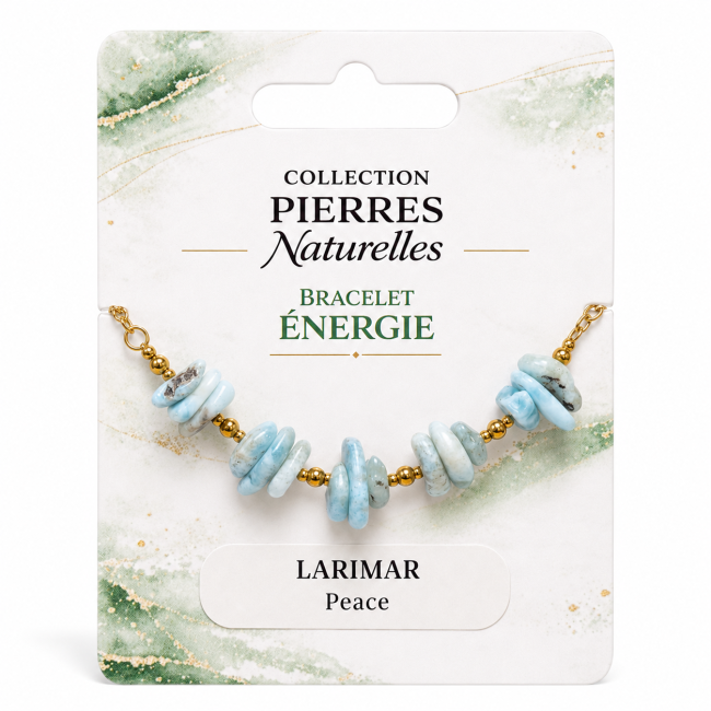 incenso em Pulseira Energia em Larimar A – Fragmentos de Pedra