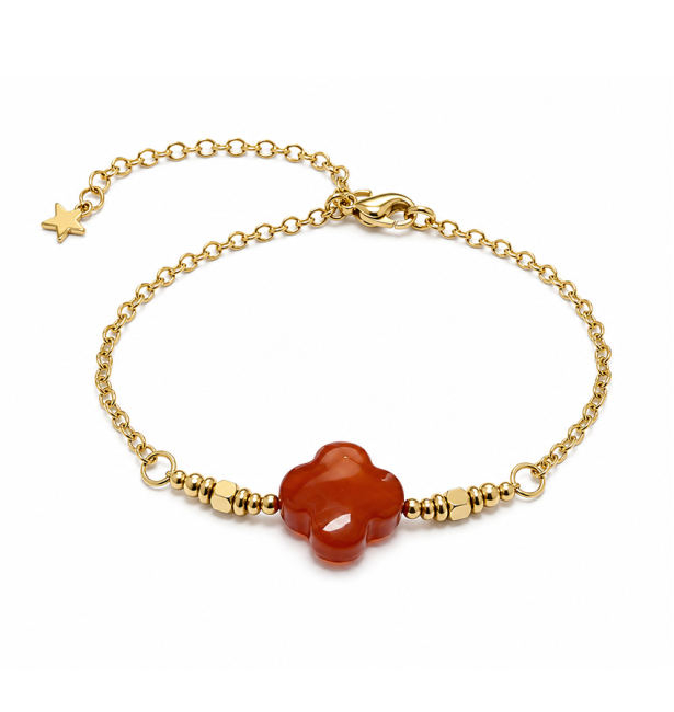 incenso em Pulseira da Sorte em Cornalina A – Trevo