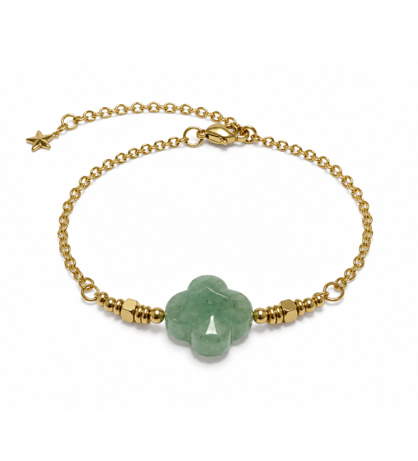 incenso em Pulseira da Sorte em Aventurina Verde A – Trevo