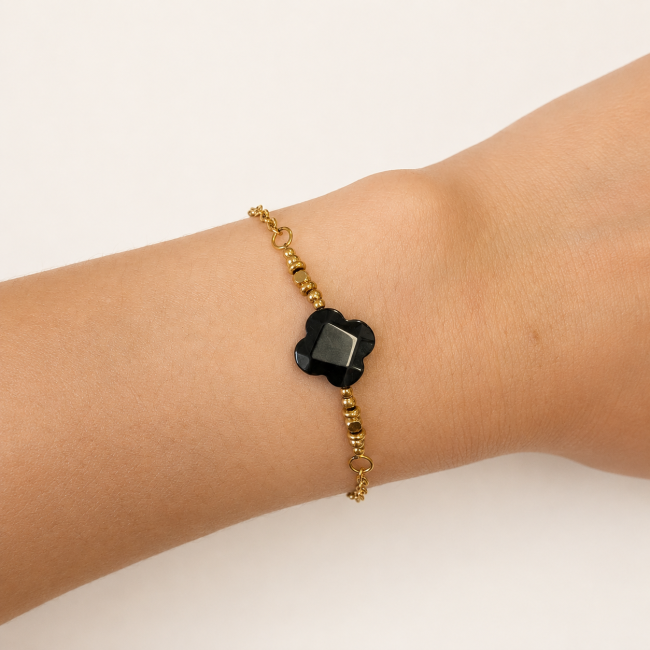 incenso em Pulseira da Sorte em Ônix A – Trevo
