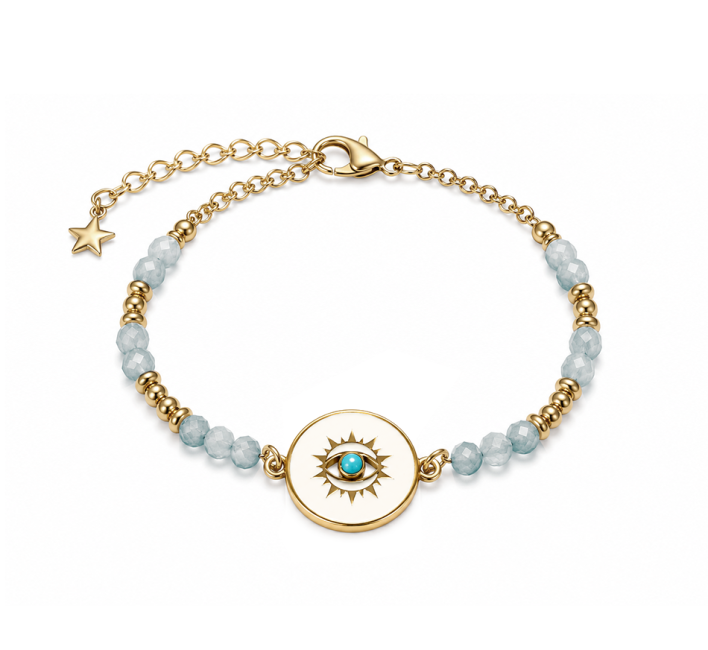 Pulseira de proteção Aquamarine AA – Medalhão protetor para os olhos