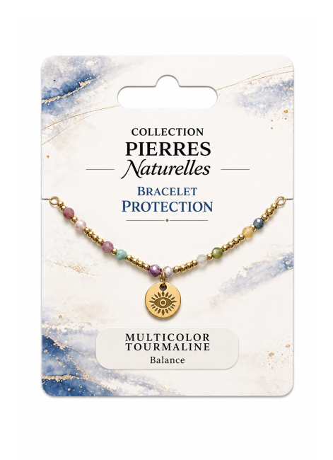 incenso em Pulseira protetora de turmalina multicolorida – Protetor ocular